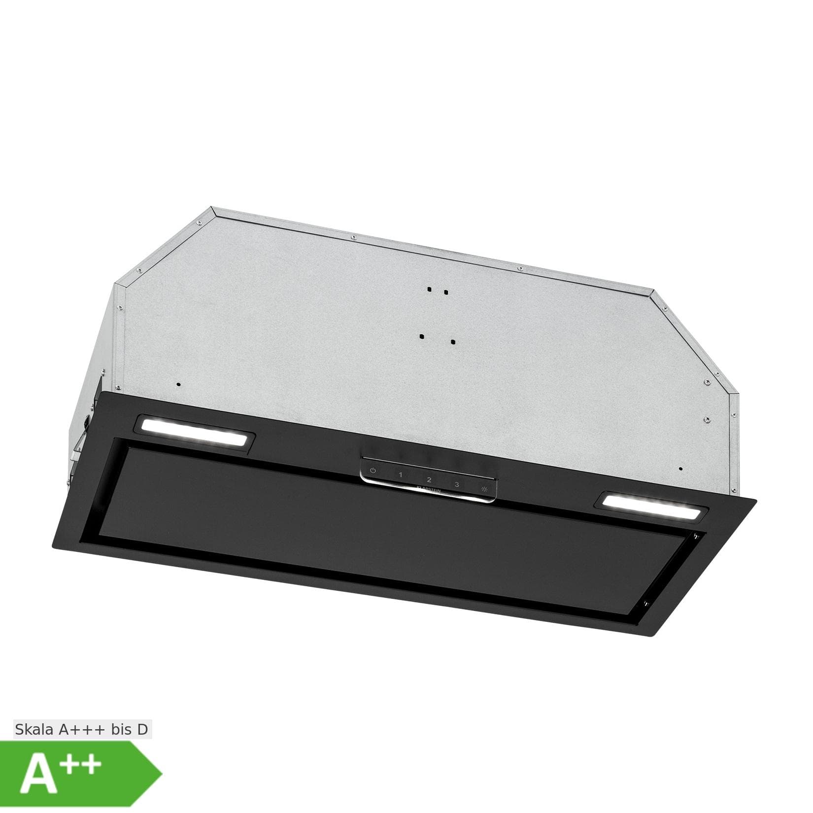 Klarstein Camila Dunstabzugshaube Einbau 70 cm Schwarz Edelstahl