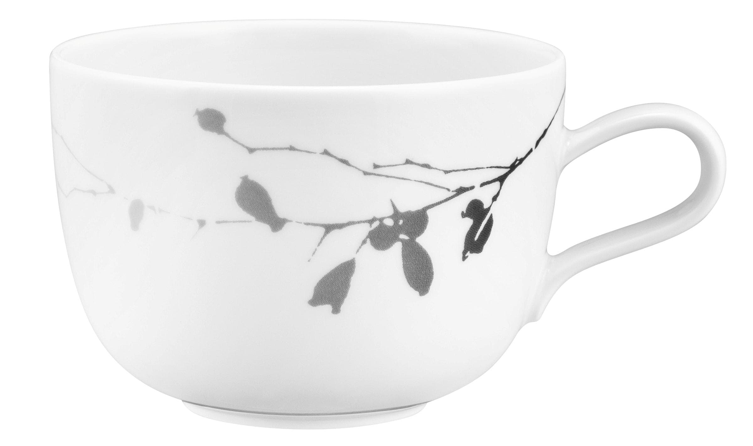 Seltmann Weiden Tasse Liberty Dark Rose Hip Schwarz-Weiß Porzellan