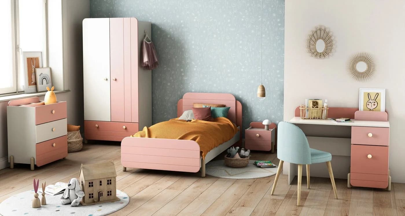 DEMEYERE GROUP Nachtkommode Jade Rosa Weiß 1 Schublade