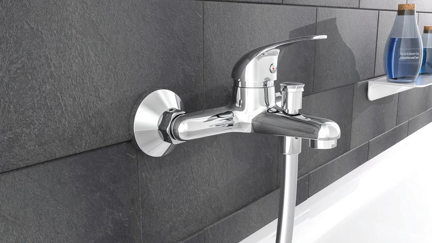 Schütte Wannenarmatur ATHOS PLUS Silber Messing 1/2'' Brauseanschluss