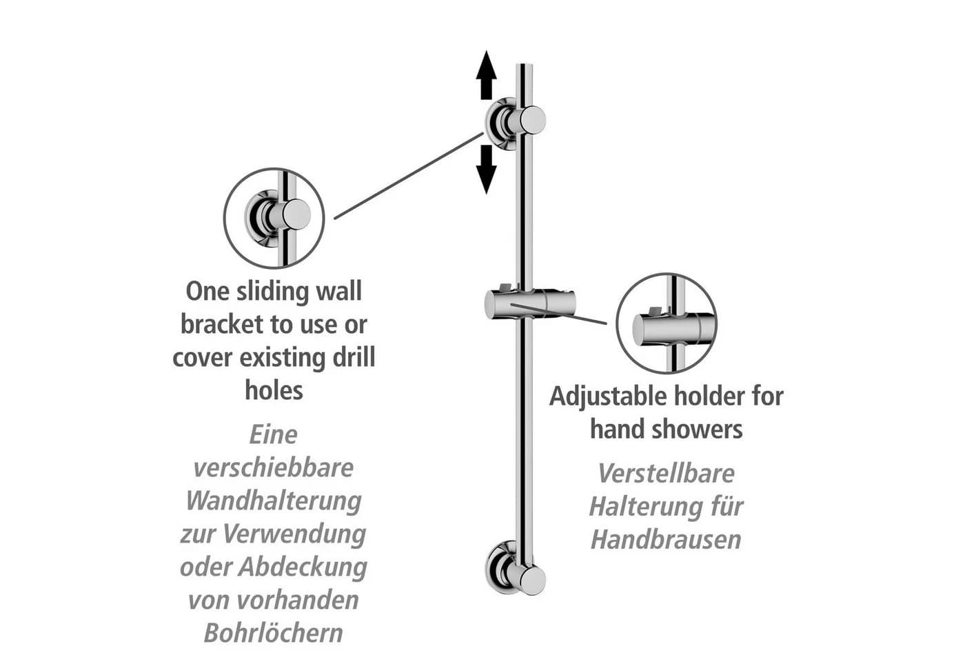 WENKO Duschstange Chrom Ohne Bohren Edelstahl