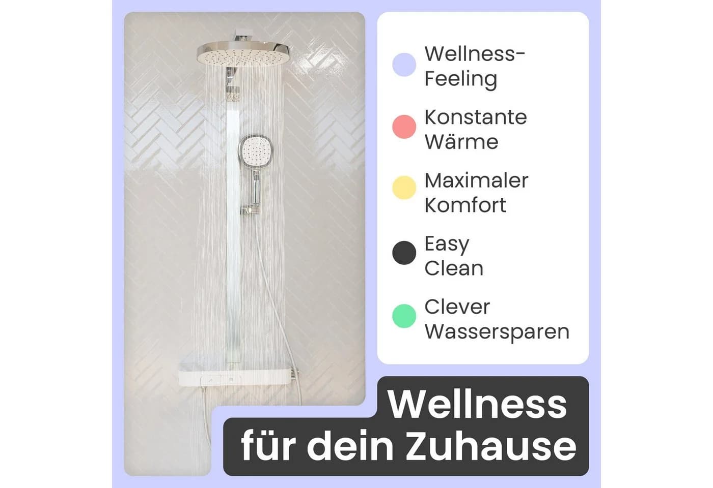 instmaier Duschsystem Cleo Thermostat mit Ablage & 28cm Regendusche