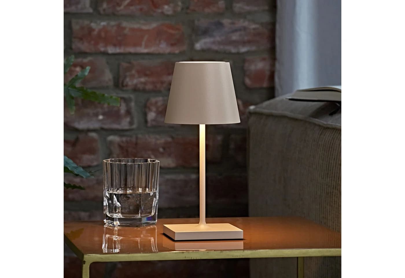 SIGOR LED Tischleuchte 2x Nuindie mini USB-C 250mm dünenbeige Dimmbar