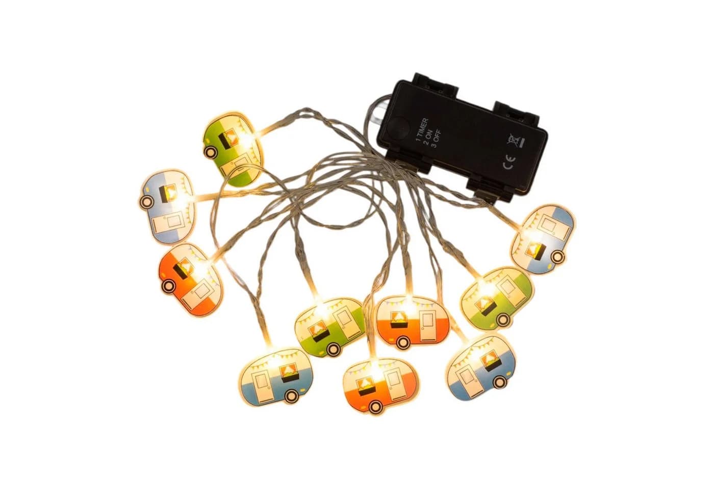Out of the Blue Lichterkette Camping Deko Wohnwagen 10 LED Bunt