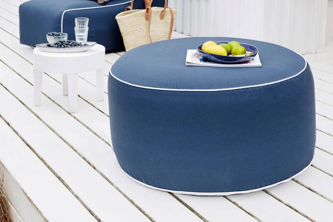 JAHNKE AIR SIT Hocker Navy Blau aufblasbar Indoor Outdoor