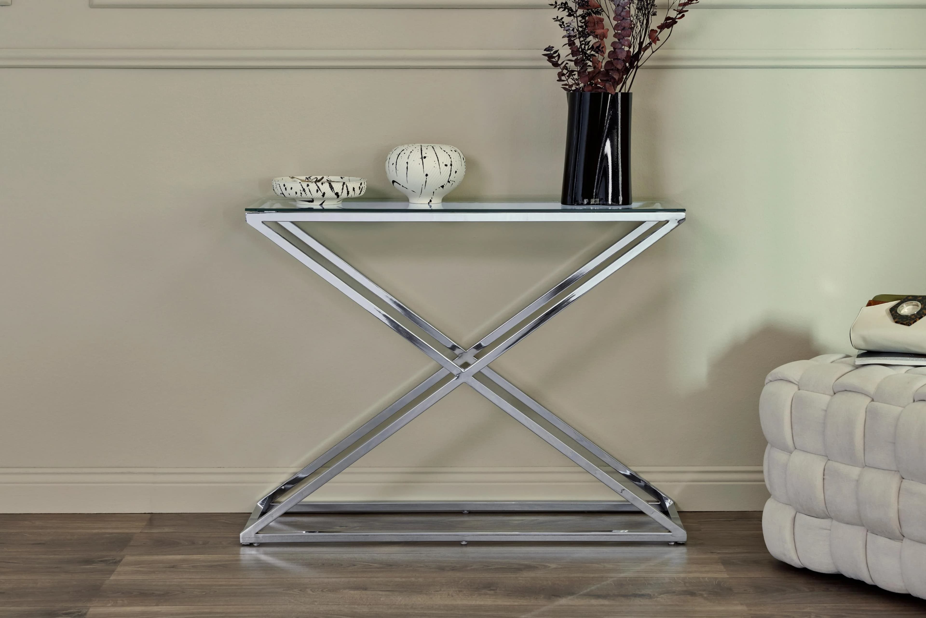 Jahnke Konsolentisch XTRA CONSOLE Klarglas Chrom