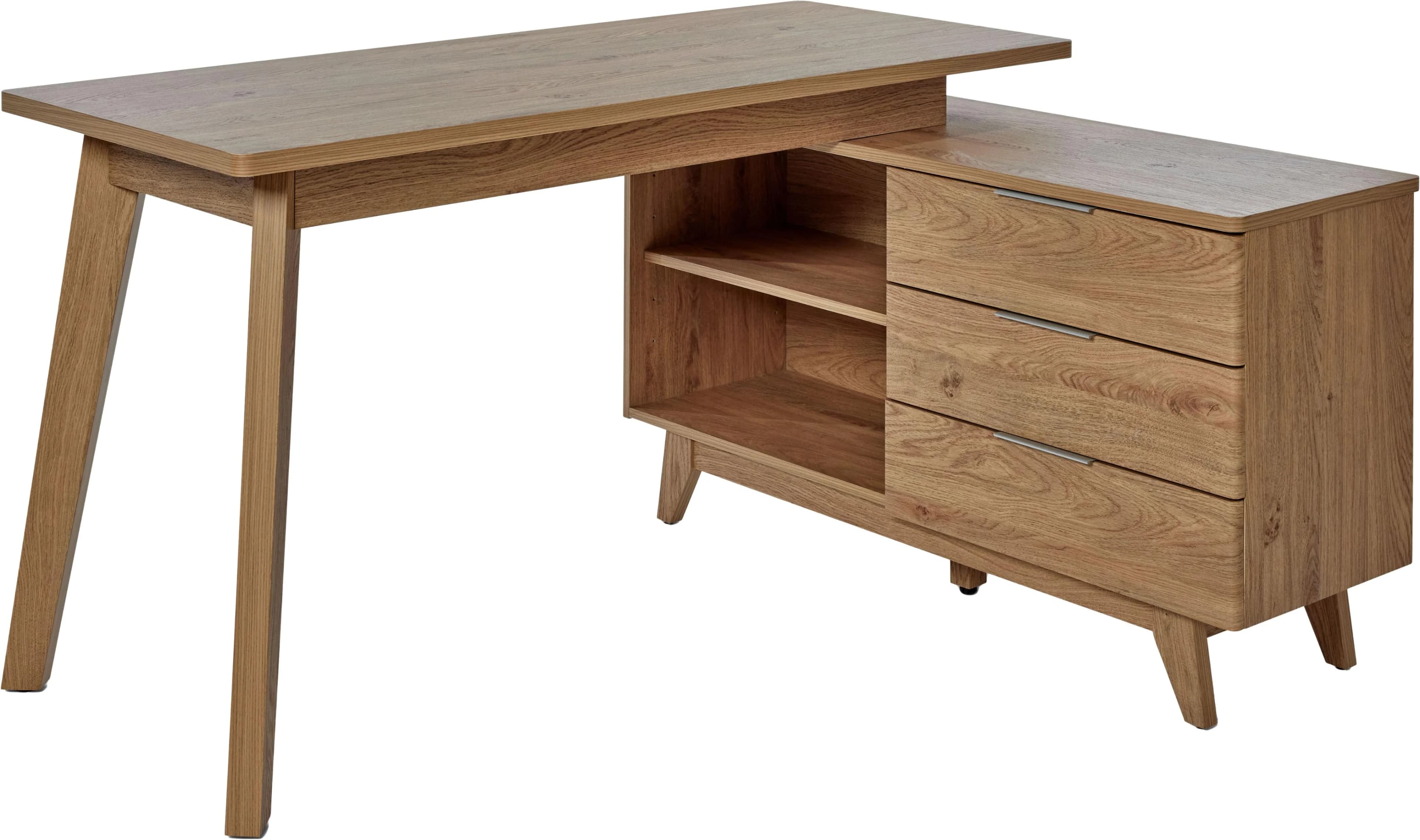 JAHNKE Eckschreibtisch LIBRE D 240 E Braun Skandinavisch