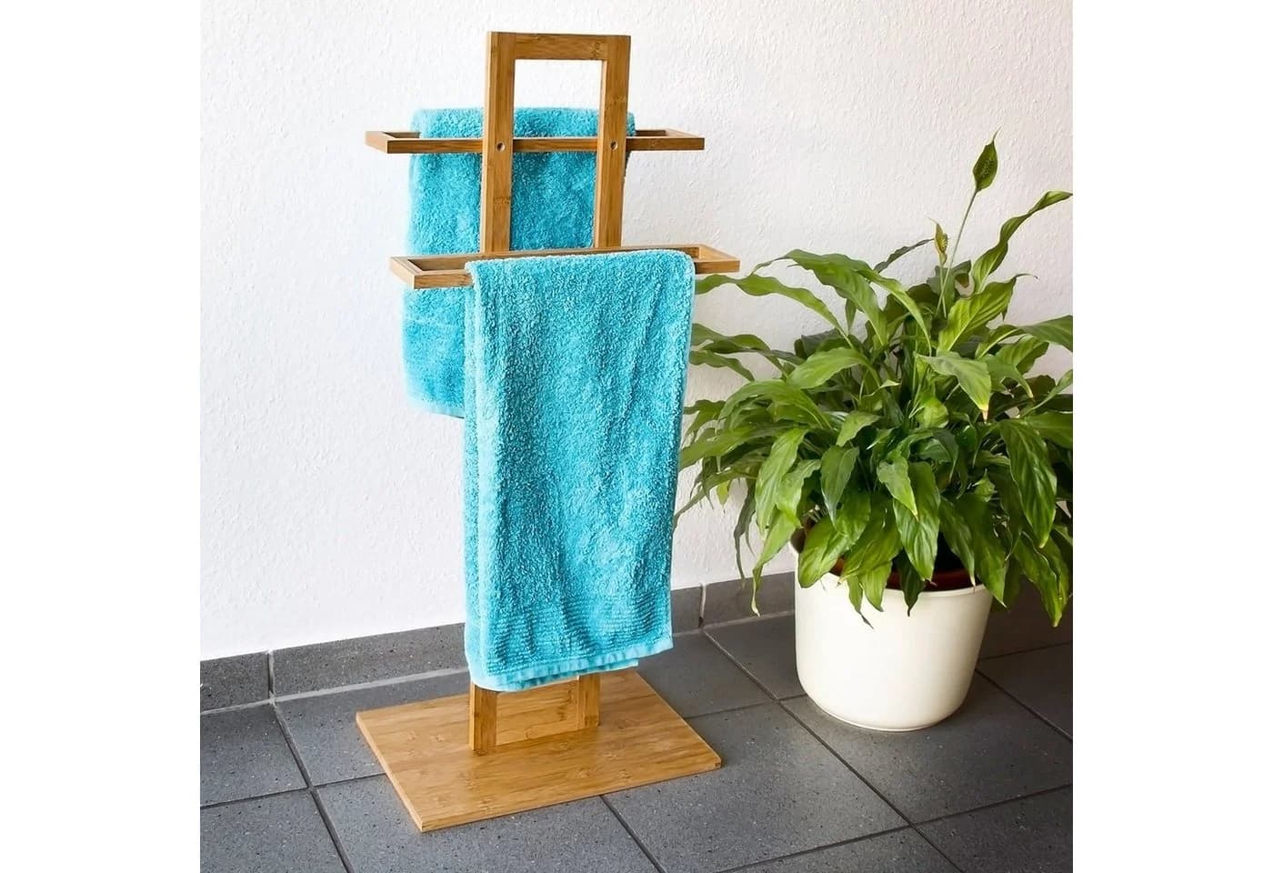 RELAXDAYS Handtuchständer Bambus Braun