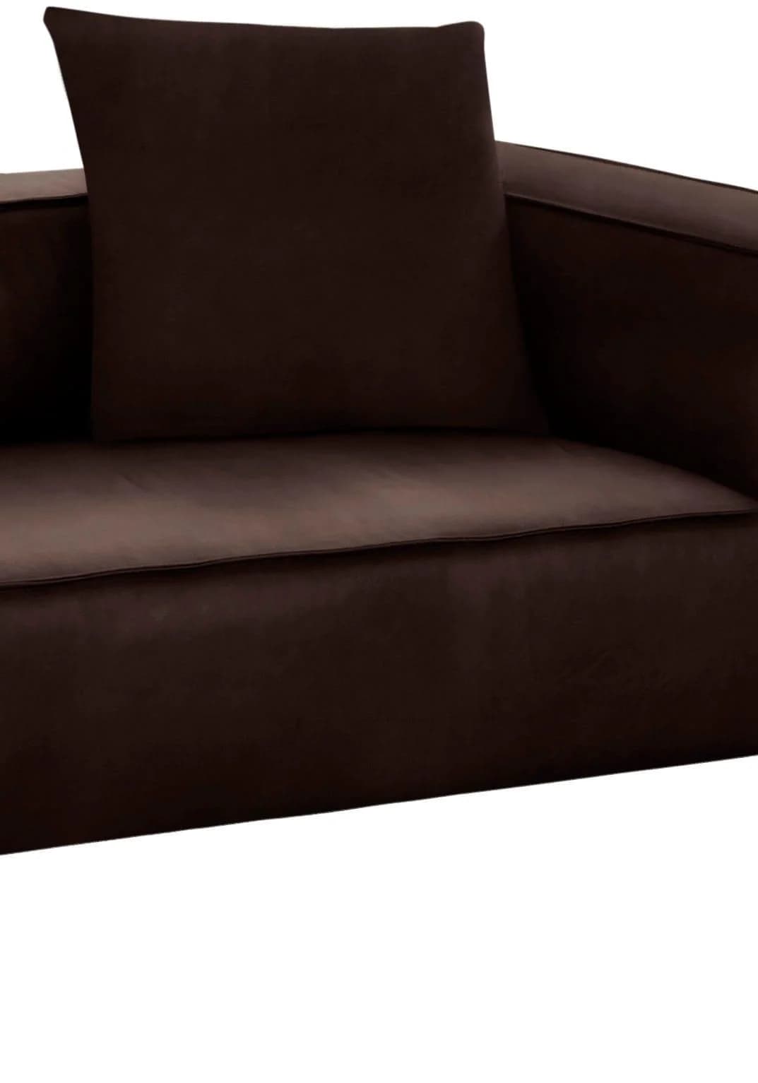 Sofakissen W.SCHILLIG around-the-block Braun Longlife Xtra-Leder