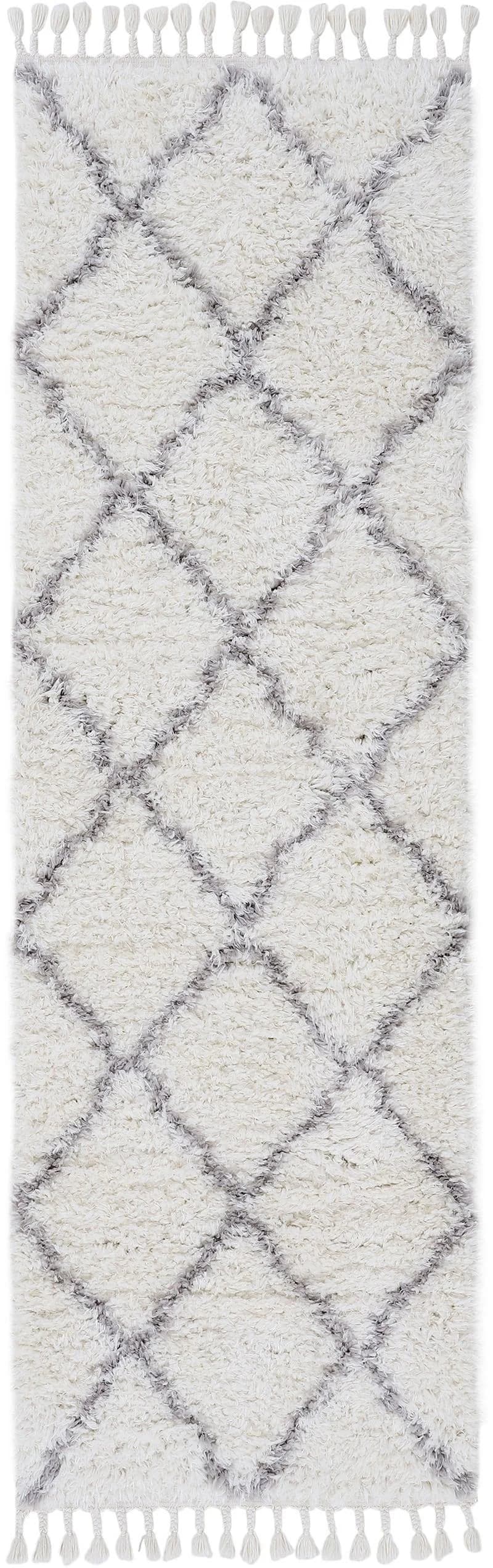 CARPETFINE Hochflor-Teppich Eddy Weiß Shaggy Läufer