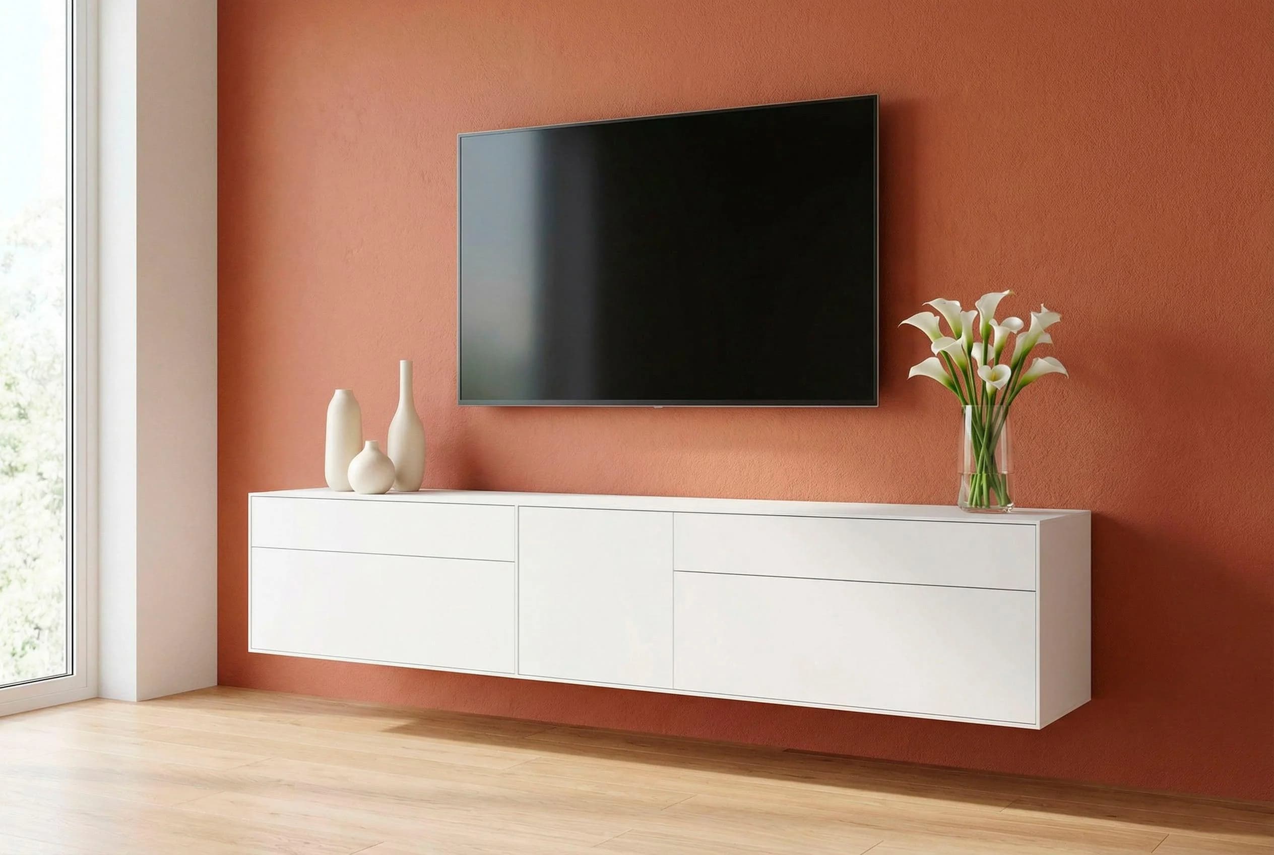 Lowboard Essentials weiß 277 cm LeGer Home by Lena Gercke