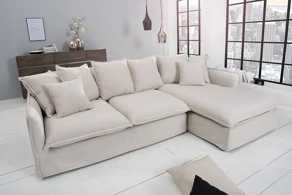 riess-ambiente Ecksofa HEAVEN L-Form rechts Natur Webstoff