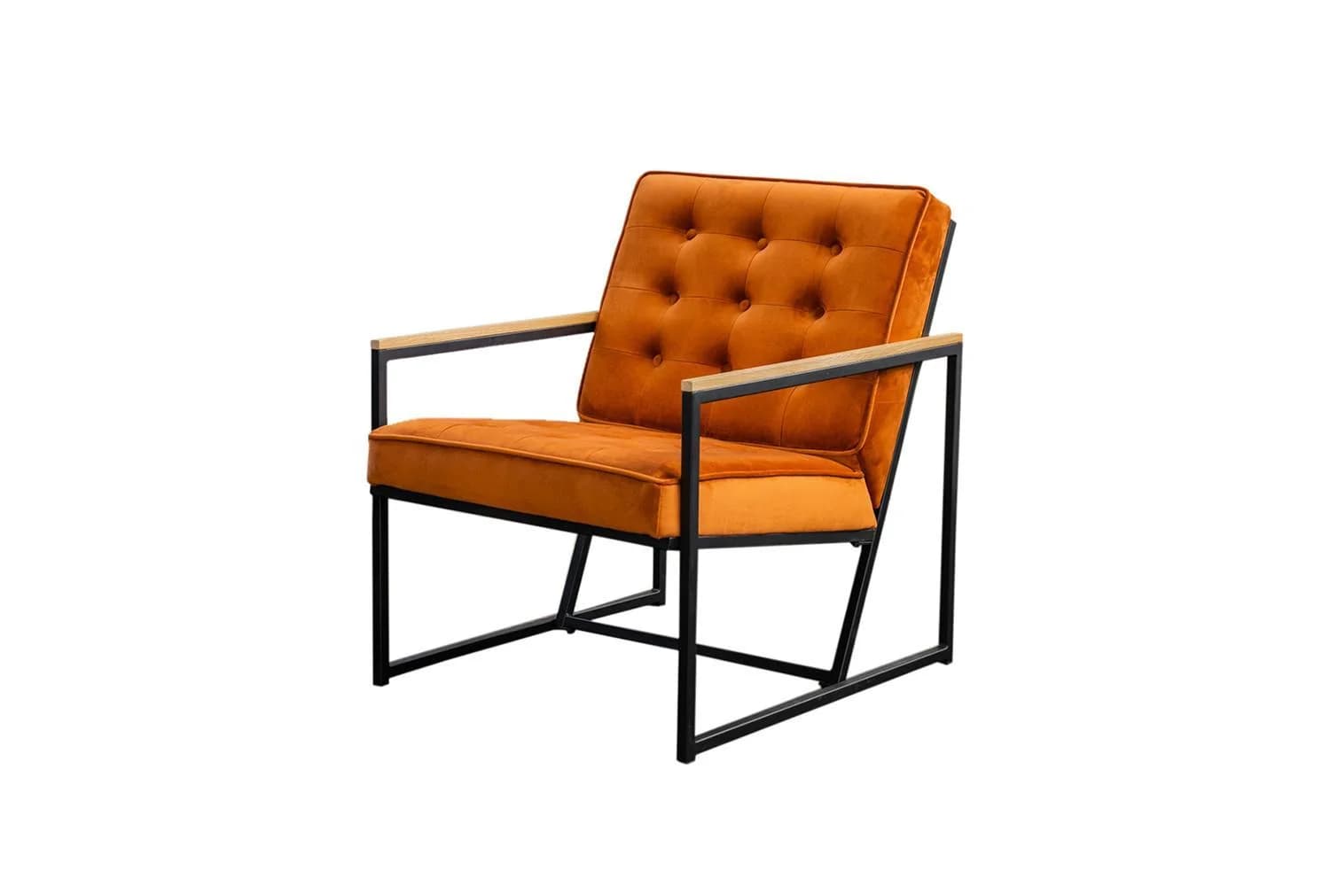 KAWOLA Sessel ARLY Velvet Braun Schwarz Metallgestell