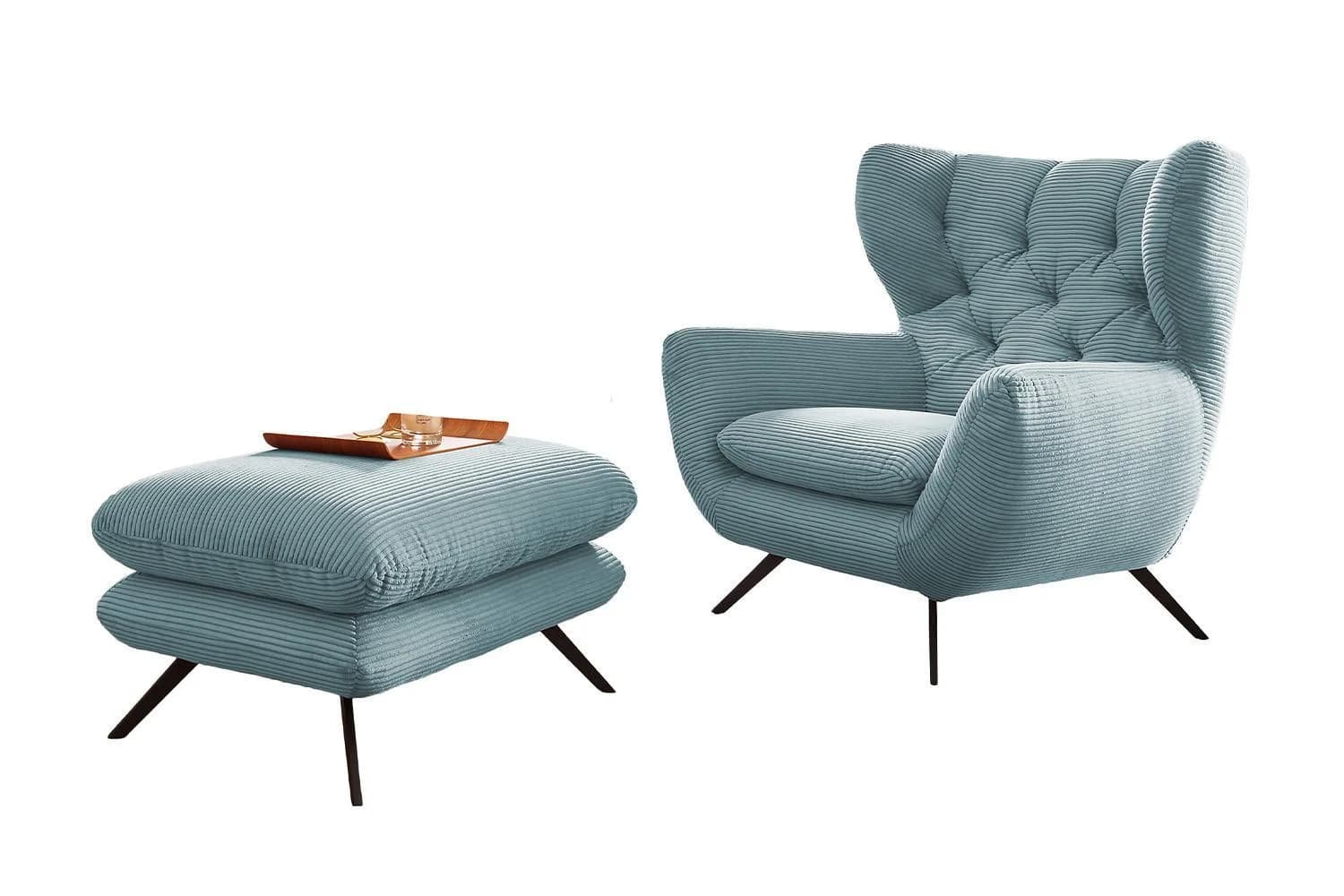 KAWOLA SESSEL CHARME Hellblau Cord