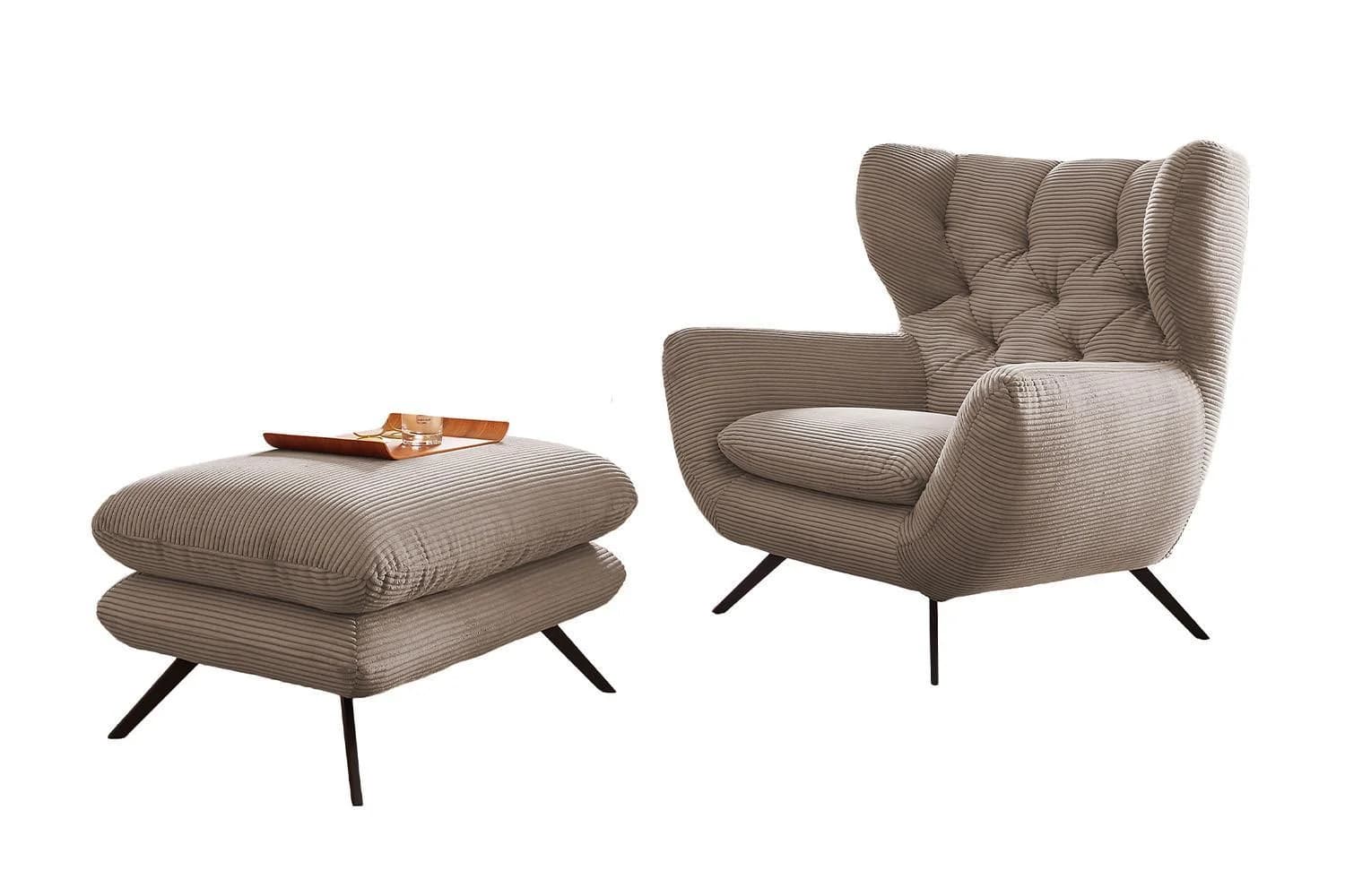 KAWOLA SESSEL CHARME Taupe Cord