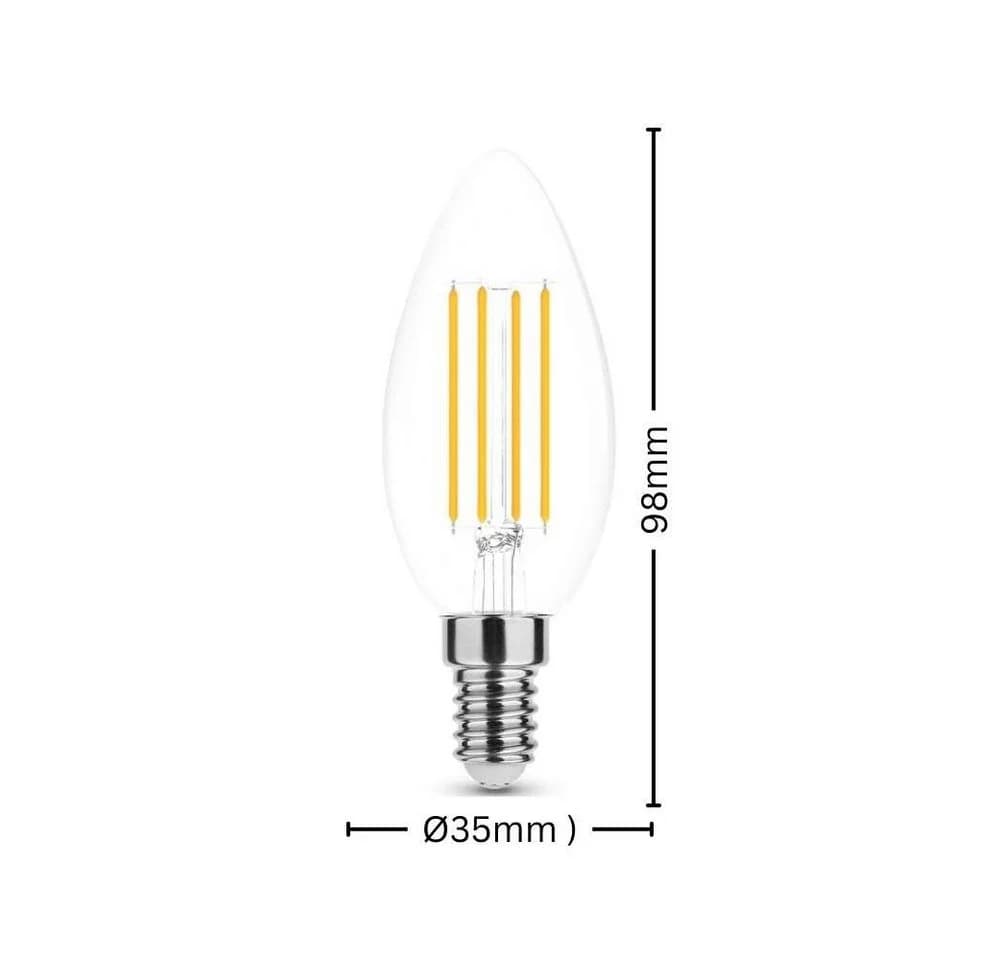 Aigostar LED Leuchtmittel C35 E14 Klarglas Warmweiß 4W
