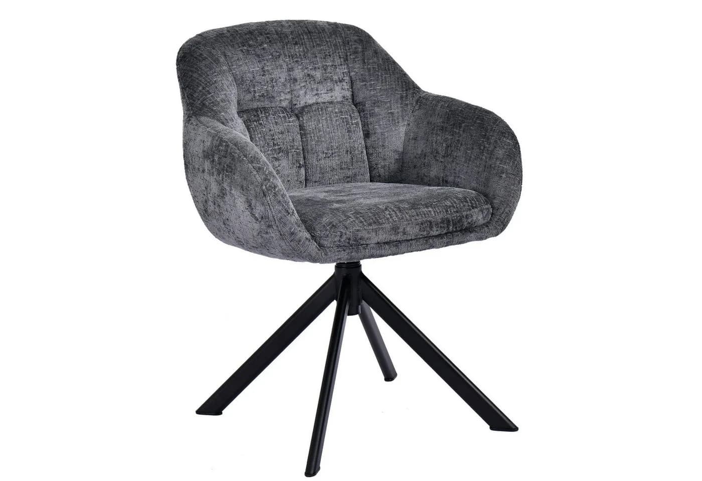 Duhome Loungesessel 9-213A Grau Chenille 360° drehbar