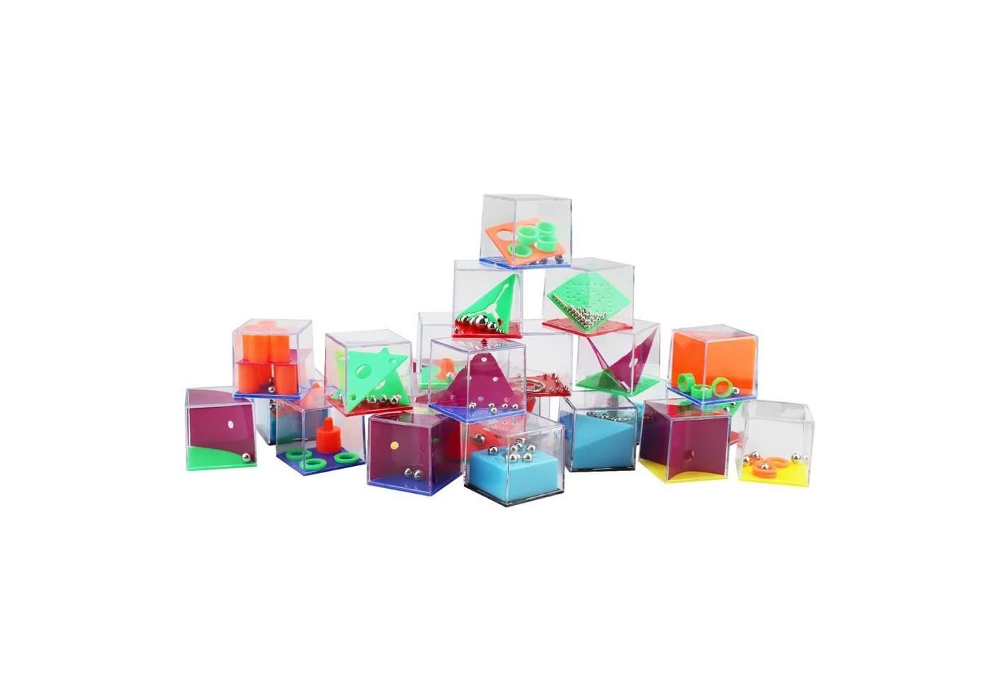 Wellgro Spielesammlung 24er Set Geduldsspiele Bunt