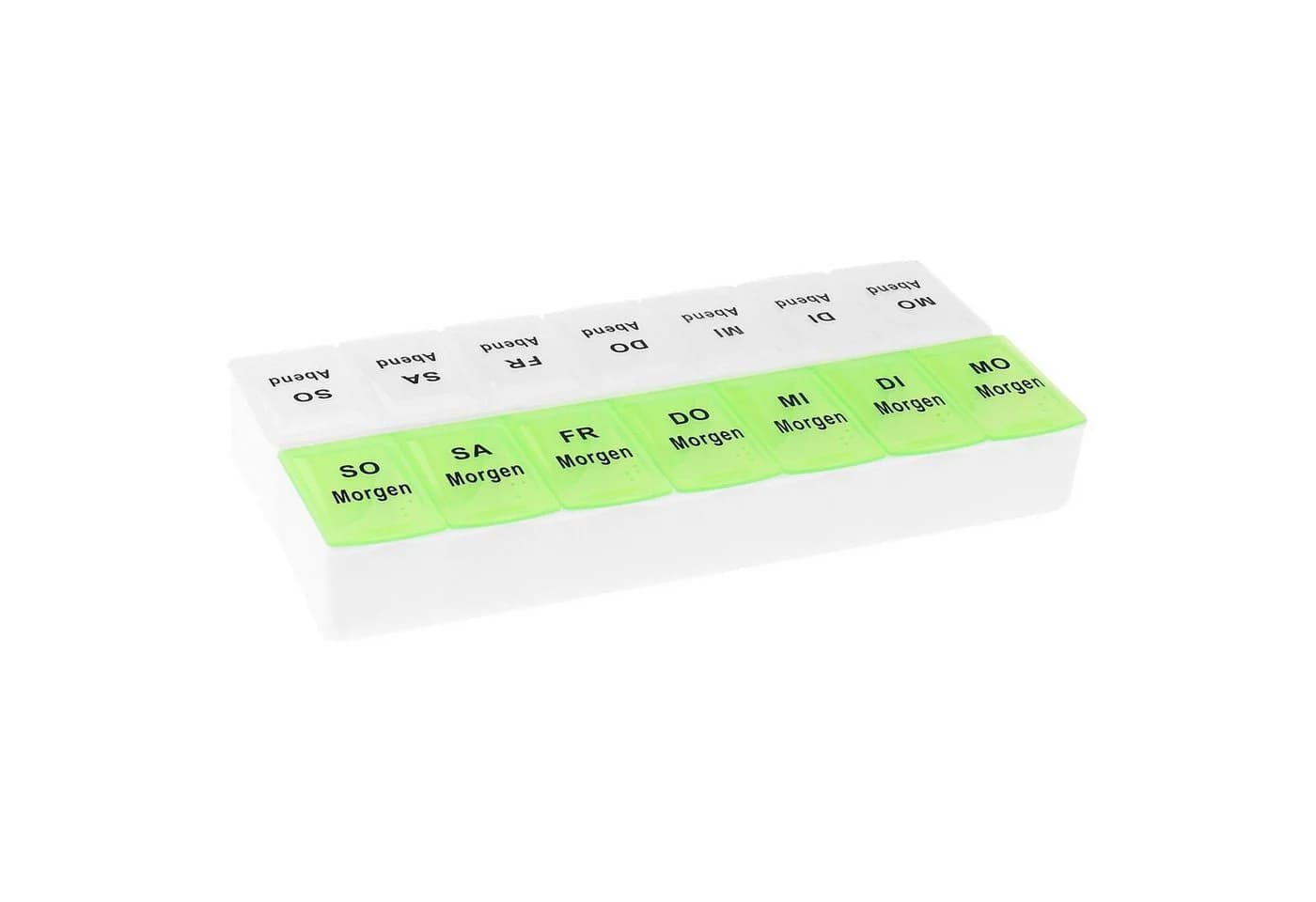 Wellgro Pillendose 2x Tablettenbox 7 Tage Grün/Lila