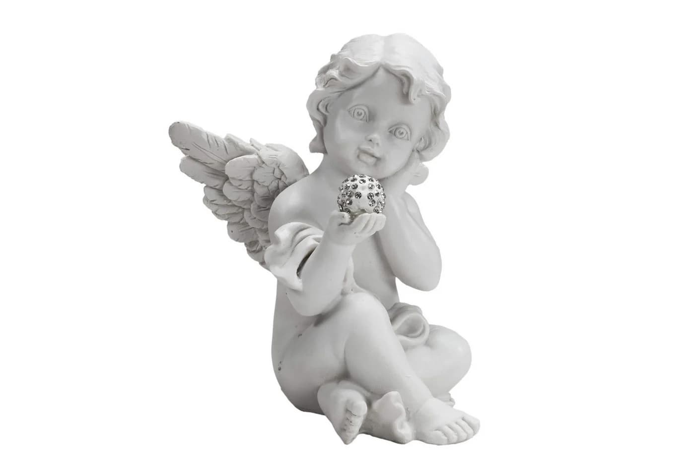 Out of the Blue Engelfigur Weiß Polyresin mit Kristalldeko