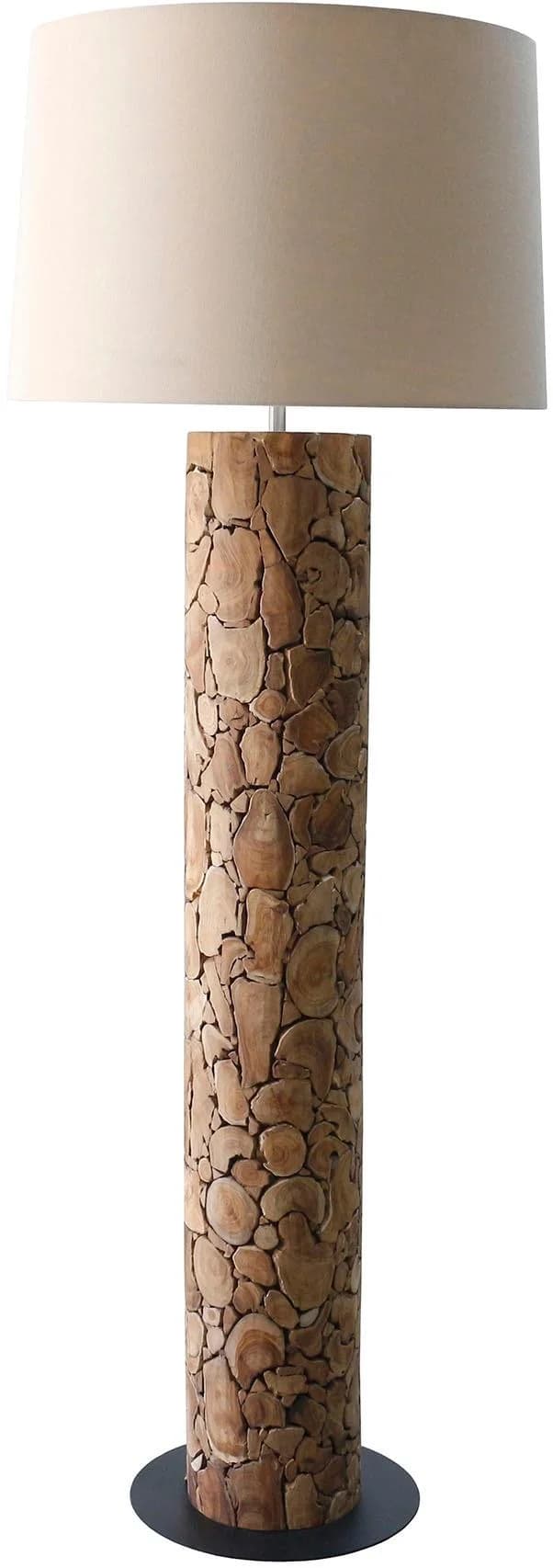 Salesfever Stehlampe Treibholz Beige Weiß Handgefertigt