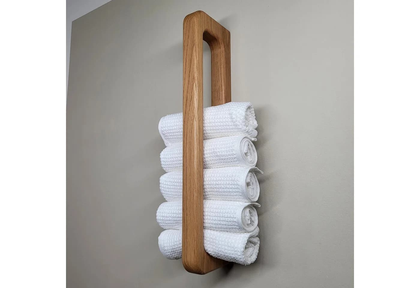 ScandiHooks Handtuchhalter aus massivem Eichenholz Skandinavisch