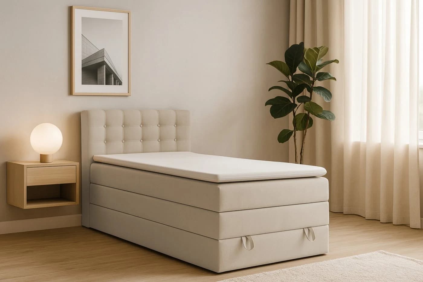 Deine Möbel 24 Boxspringbett JUNG 1 mit Bettkasten & Topper