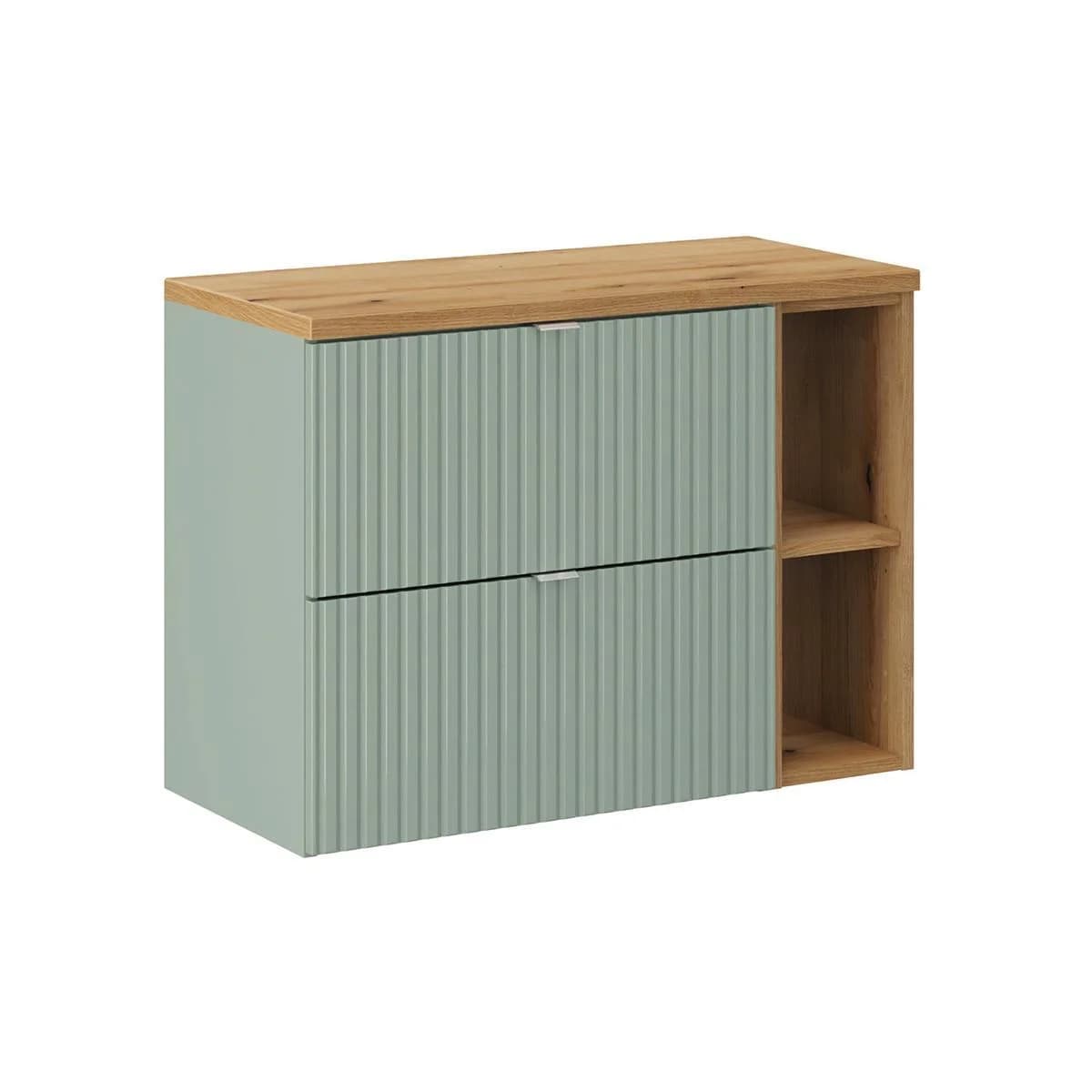 Waschtischunterschrank 80,4cm Jade Grün Holzoptik