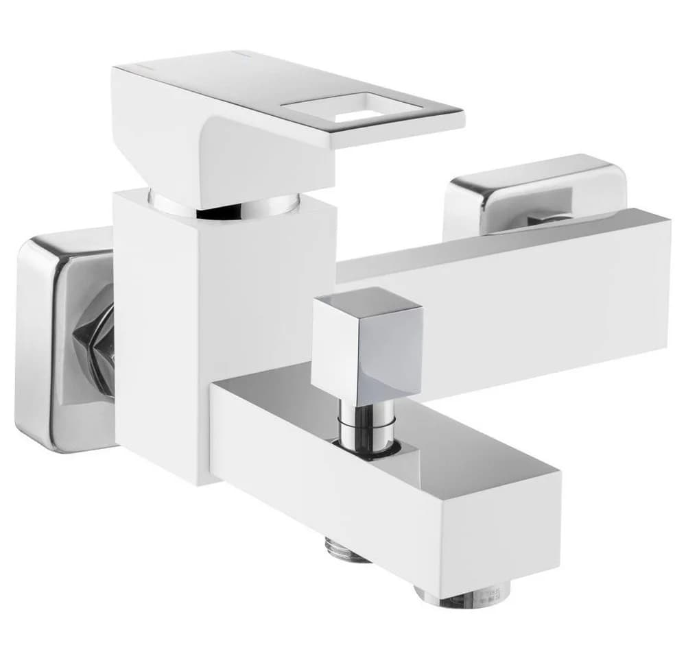 Lomadox Wannenarmatur ANEMON-30 Wandmontage Weiß Silber